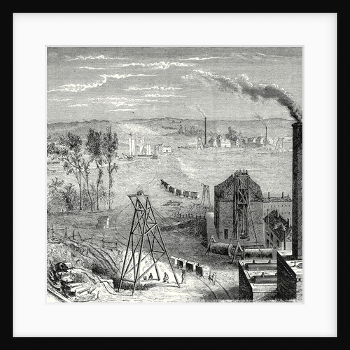A Coal Mine in Newcastle with Wagons Drawn by Horses on Wooden Rails by Anonymous