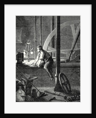 George Stephenson Disassembles and Repairs His Steam Engine in Newcastle by Anonymous