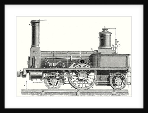 Sideview of a Locomotive Showing the Mechanism of the Engine by Anonymous