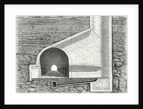Cross Section of a Tunnel with a Ventilation Shaft by Anonymous