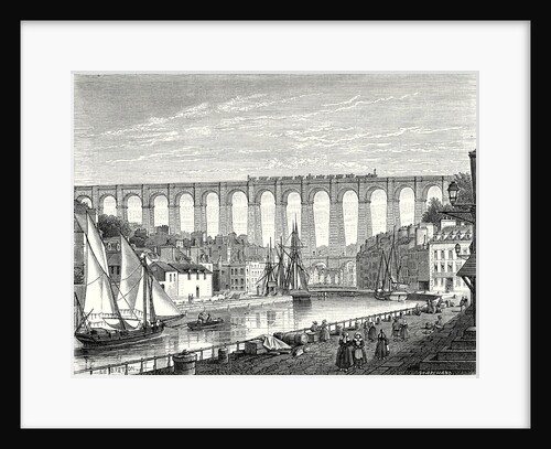 The Morlaix Viaduct on the Paris to Brest Railway Line by Anonymous