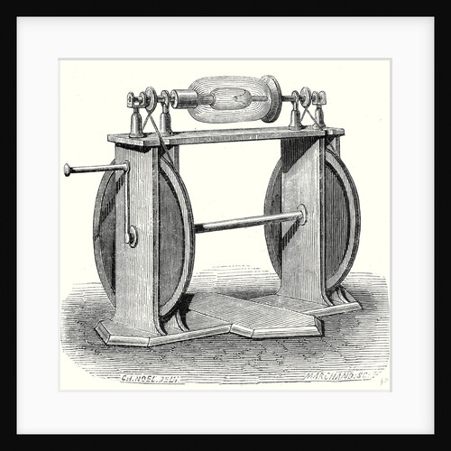 Hauksbee's First Electric Machine by Anonymous