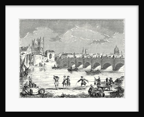 Experiment Conducted in 1747 on the Thames by Martin Folcker Cavendish and Bevis Near London Bridge to Measure the Speed of Electricity by Anonymous