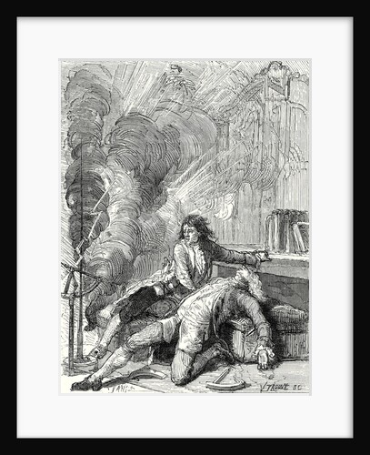The Physicist Richmann is Struck in His Physics Labaratory in St. Petersburg by the Electricity from a Thundercloud on 6 August 1753 by Anonymous