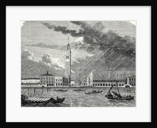 The Tower of St. Mark's in Venice Struck and Damaged by Lightning April 23 1745 by Anonymous