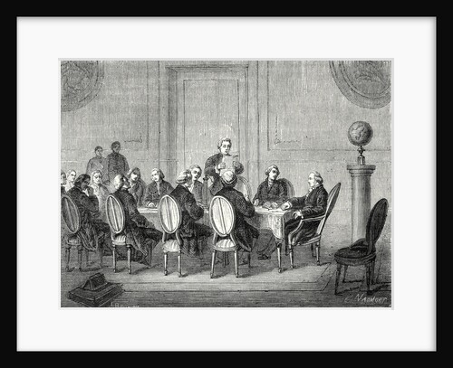 Joseph Banks Reads the Letter of Volta Announcing the Discovery of the Electric Battery Before the 'Royal Society of London' (April 1800) by Anonymous