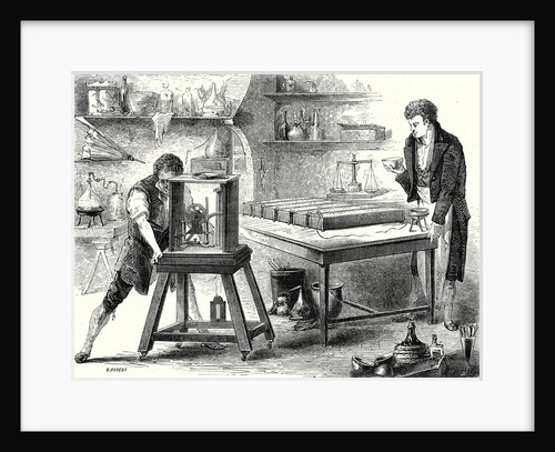 Davy Decomposes Alkali with the Battery of Volta by Anonymous