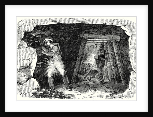 Miners' Lamp. Miners at Work by Anonymous