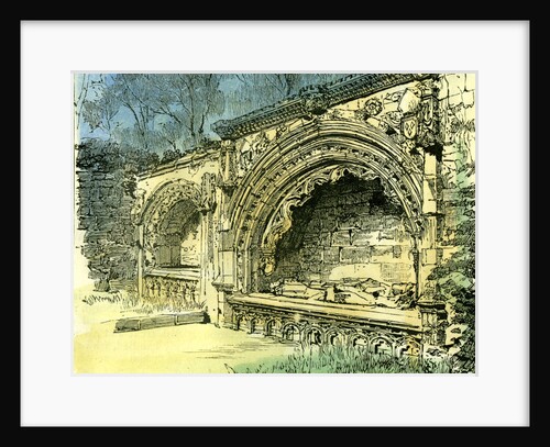 Aberdeen Bishop Dunbar's Tomb in the Old Machar Cathedral 1885 UK by Anonymous