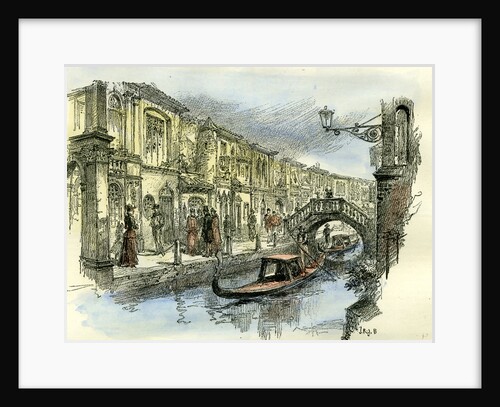 Venice 1892 One of the Terraces Italy by Anonymous