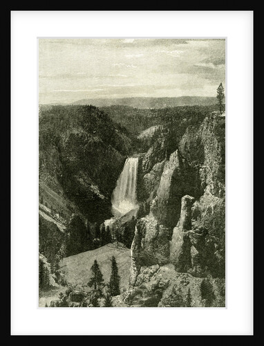 The Lower Falls and the Canon of the Yellowstone from Point Lookout 1891 USA by Anonymous