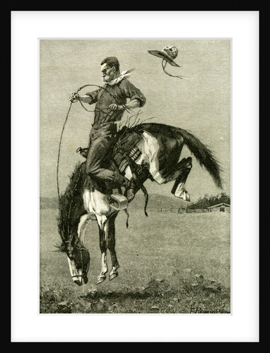 A Bronco Buster Riding a Bucking Horse 1891 USA by Anonymous