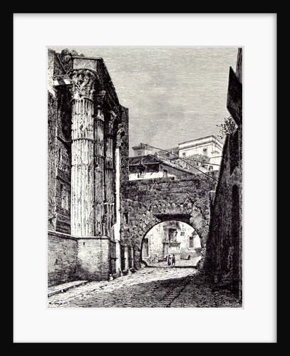 Rome Italy 1875 Temple of Nerva Pantani Postern by Anonymous
