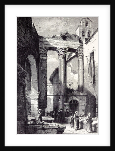 Rome Italy 1875 Portico of Octavia Side of the Pescheria by Anonymous