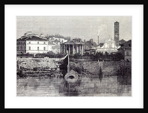 Rome Italy 1875 View on the Tiber in Front of the Cloaca Maxima by Anonymous