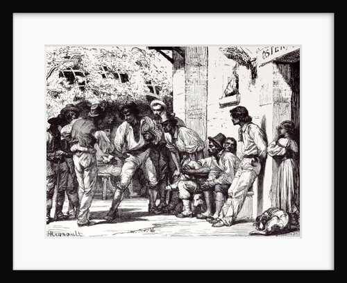 Rome Italy 1875 Romans Playing at Mora by Anonymous
