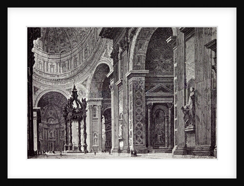 Rome Italy 1875 Interior of St. Peter's View Taken from Left Transept by Anonymous