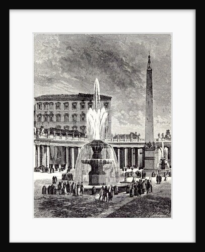 Rome Italy 1875 Obelisk of Caligula and Fountains of the Piazza of St. Peter's by Anonymous