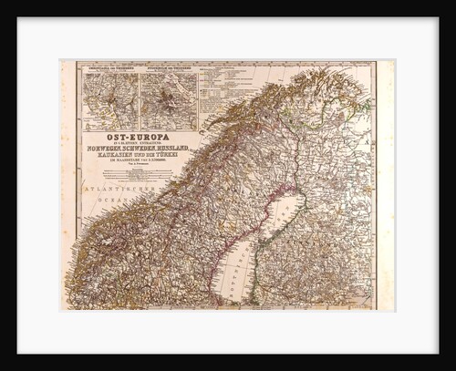 Norway Sweden Map 1872 by Anonymous