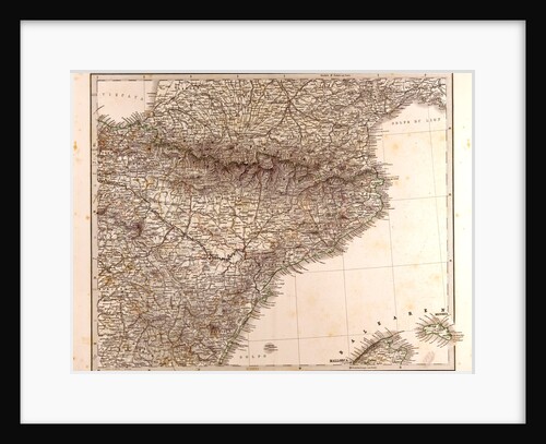Spain France Pyrenees Map 1872 by Anonymous