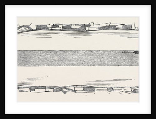 Plan of the Channel to Be Cut in the Whiting Shoal, the Vessels to the Right Show the Position of the Warning Barges and the Battery Hulk by Anonymous