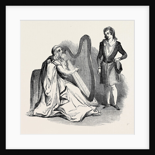 Tableau Vivant from the Lay of the Last Minstrel Mf. Byrne, the Irish Harper by Anonymous