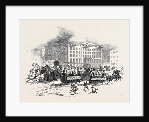 The Broadway, New York: Sleigh Riding after the Late Snow Storm by Anonymous