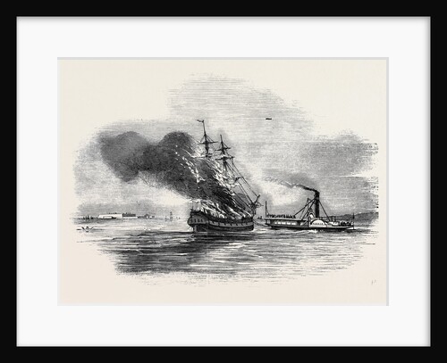 The Ship Lord Ashburton on Fire, Charleston. by Anonymous