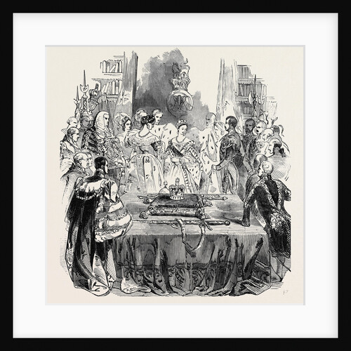Ceremony of Robing Her Majesty, in the Library of the House of Lords. by Anonymous