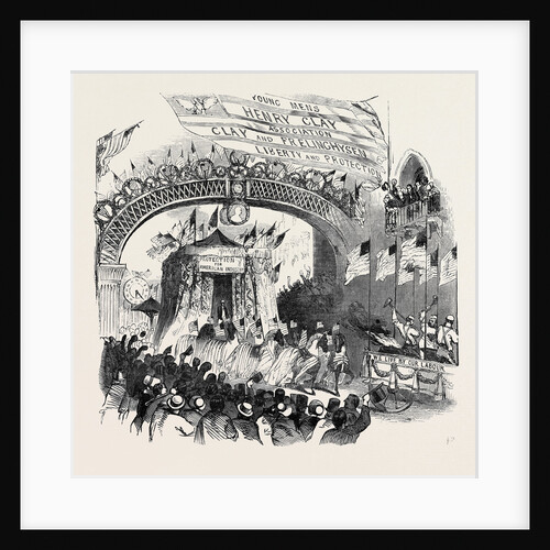 Great Whig Mass Meeting at New York, the Procession Passing the Gothic Hall by Anonymous