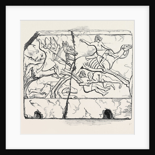 Flight of an Arab Mounted Upon a Camel; Nimroud Sculptures, Just Received at the British Museum by Anonymous