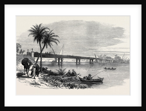 New Bridge Across the Nile Near Cairo Egypt 1873 by Anonymous