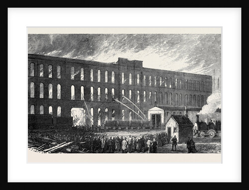 Fire at the Railway Carriage Works Miles Platting Manchester 1873 by Anonymous
