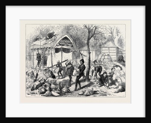 The Vienna Universal Exhibition: Japanese Workmen Building a Japanese Village 1873 by Anonymous