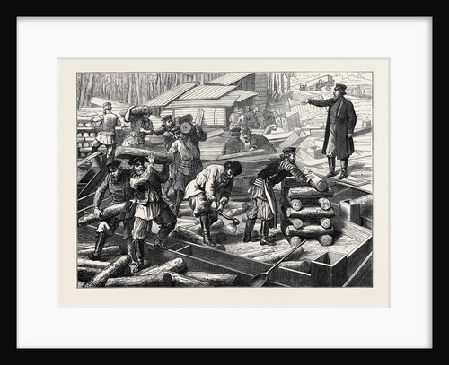 The Vienna Universal Exhibition: Russian Workmen Beginning a Russian House 1873 by Anonymous
