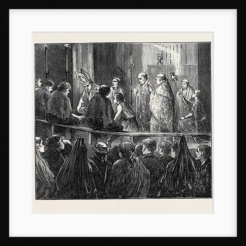Spain: The Holy Week in Seville: The Cardinal Washing Poor Men's Feet 1873 by Anonymous