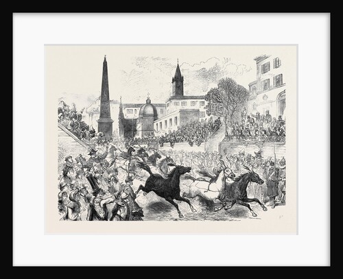 The Carnival in Rome: Horse Racing on the Corso 1873 by Anonymous