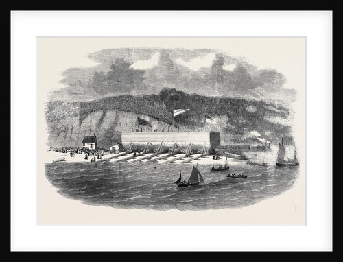 Launch of Pontoon for the Great Eastern Steamship at Neyland Milford Haven by Anonymous