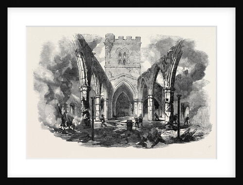 Remains of Hawarden Church Sketched after the Recent Fire by Anonymous