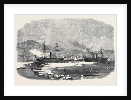 The English and Newfoundland Mail Vessels Making Their Way Through the Ice in Halifax Harbour Nova Scotia by Anonymous