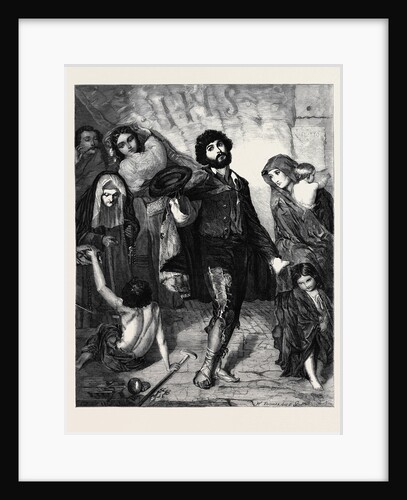 Beggars at a Church Door at Rome, at the Exhibition of the Institution of Fine Arts by Anonymous