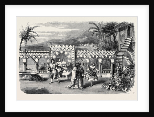 The Gardens of the Palace of the Dey of Algiers a Scene from Asmodeus or the Devil on Two Sticks at the New Adelphi Theatre by Anonymous