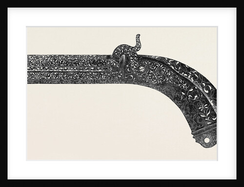 Pocket Pistol, with Damascene Work and Incrustation in Gold. Devisme by Anonymous