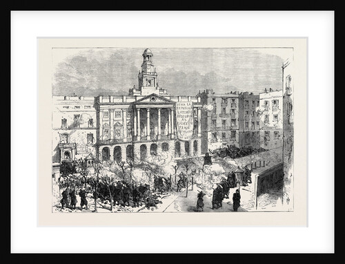 The Revolt at Cadiz: Troops Attacking the Town Hall Spain 1869 by Anonymous