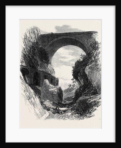 Pont St. Louis and Ruins of Roman Aqueduct Mentone 1869 France by Anonymous