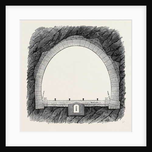 The New Overland Route to India and the Railway Tunnel of the Alps: Transverse Section of the Tunnel 1869 by Anonymous