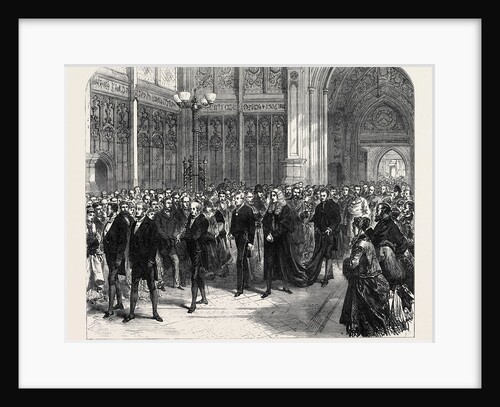 Meeting of the Reformed Parliament: Procession of the Speaker of the House of Commons to the Bar of the House of Lords London 1869 UK by Anonymous