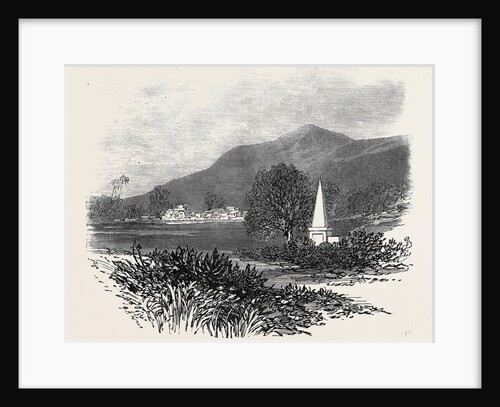 Machurda Village India with the Tomb of Captains Latouche and Hebbert Killed in Conflict with the Wagheers 1869 by Anonymous
