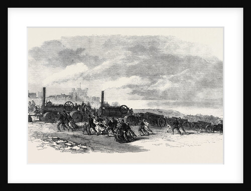 The Volunteer Review at Dover: Traction Engines Bringing Volunteer Artillery Into Position UK 1869 by Anonymous
