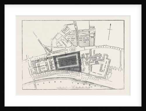 Proposed Sites for the New Law Courts: Plan of Mr. F. Shields for a New Approach to the Carey Street Site London 1869 UK by Anonymous